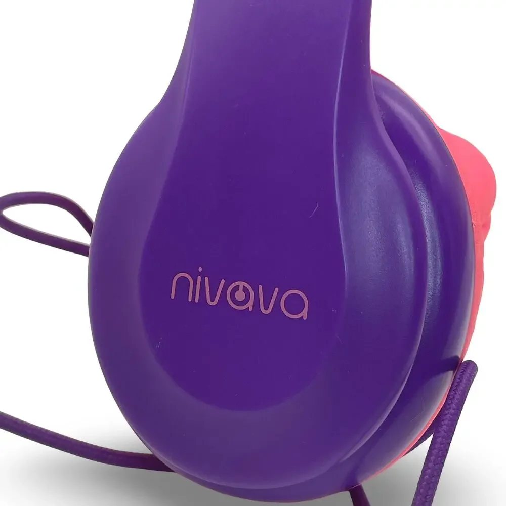 Nivava Gaming Headset with Microphone Purple Pink Stereo Surround Sound PC Xbox